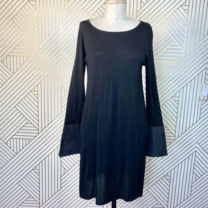 Jarbo Black Merino‎ Flared Sleeve Sweater Dress